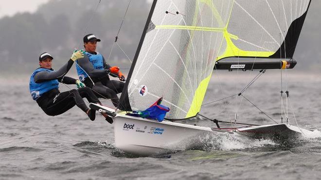 Australians duo David Gilmour and Joel Turner go into the Medal Race with a 20-point buffer ©  Kieler Woche / okPress.de